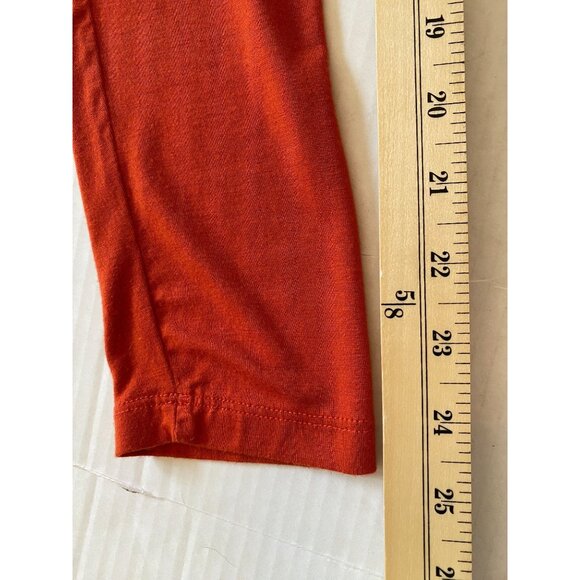 Leo & Nicole Rust Orange Turtleneck Long Sleeve Top Officecore Minimalist Size M - Picture 10 of 10
